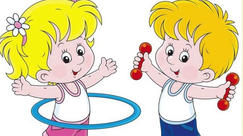 Дети на физкультуре в детском саду