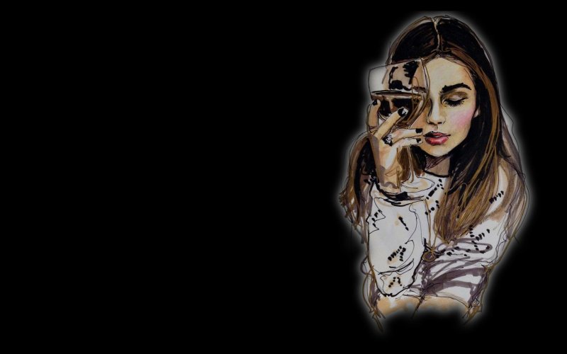 Обои девушка рисунок
