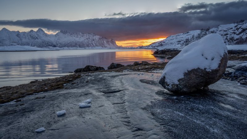 Зима море природа