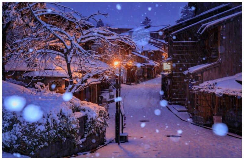 Зимняя ночь в городе