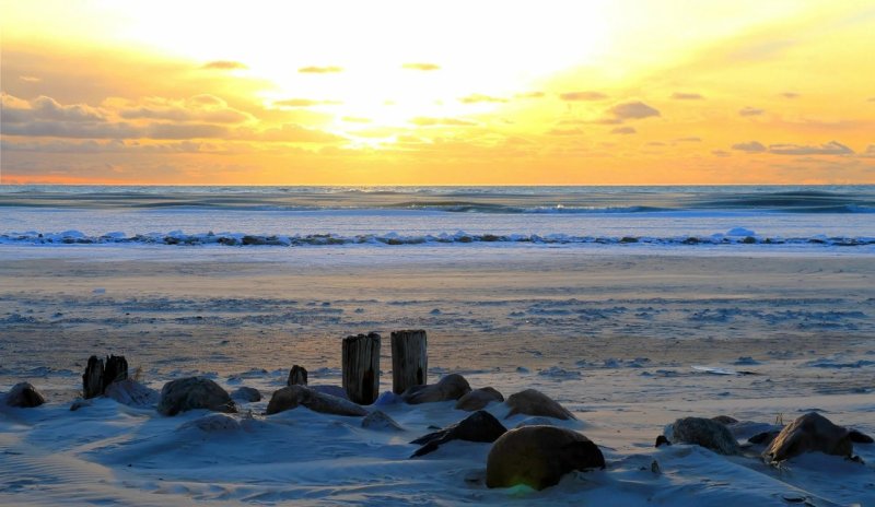 Вид на море зимой