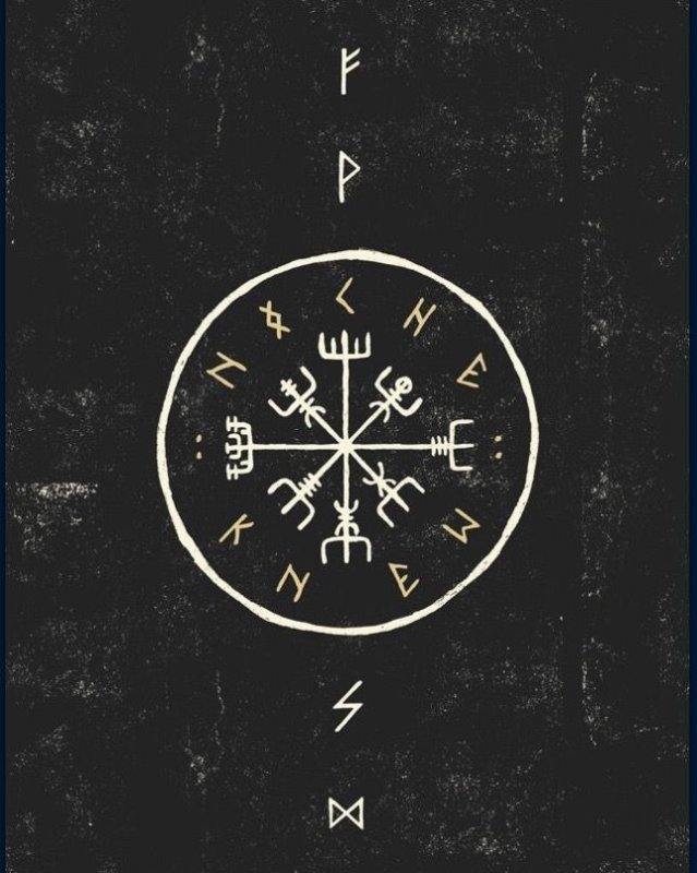 Скандинавские руны вегвизир символ