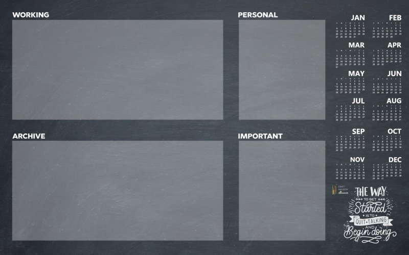 Фон рабочего стола с разделением на зоны