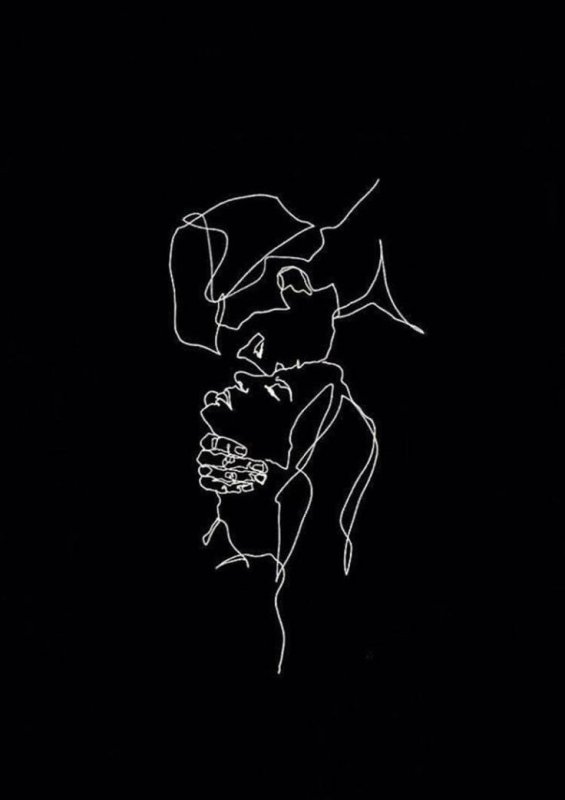 Чёрные обои с рисунком