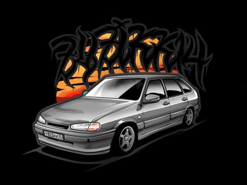 ВАЗ 2114 рисунок