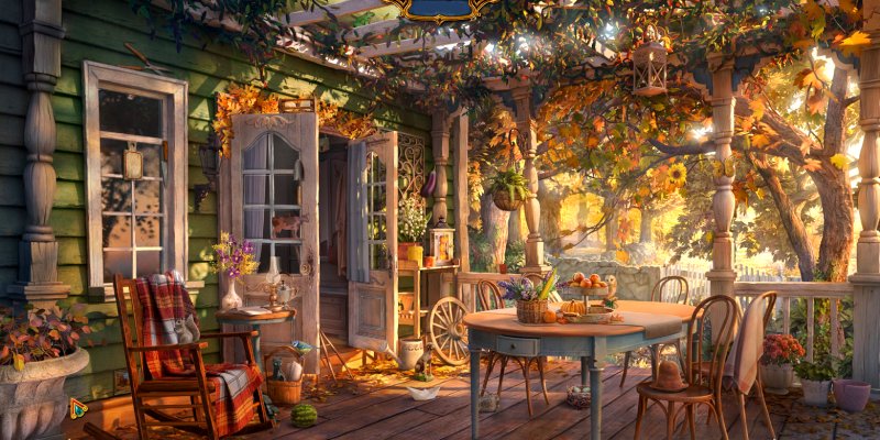 Сад вечером