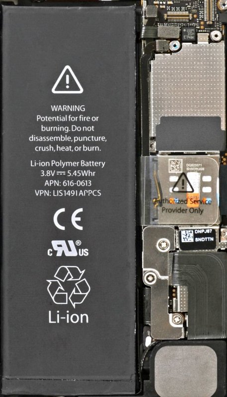 Внутренности айфона 5s