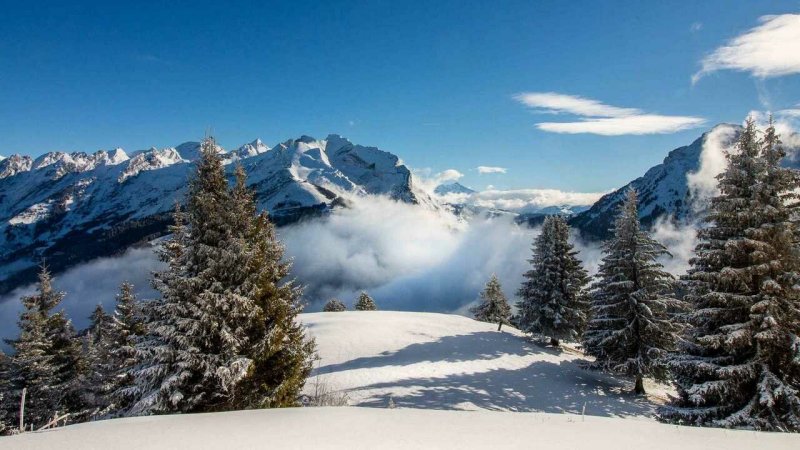 Зимний горный пейзаж