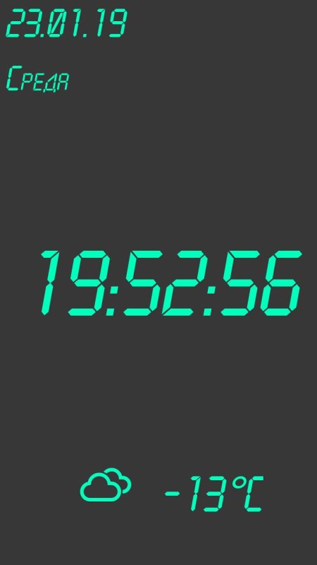 Цифровые часы на экран