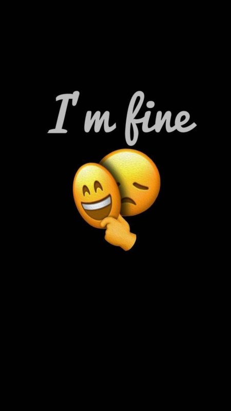 Грустный Смайл на черном фоне