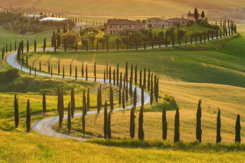 Италия поля Тосканы