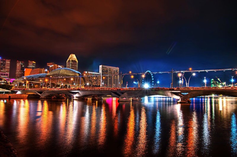 Ночной мост в Челябинске