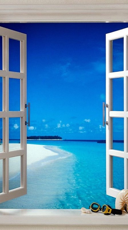 Фотообои окно с видом на море