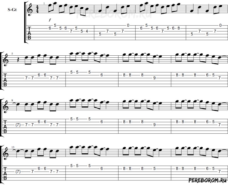 Табы для гитары из Гравити Фолз