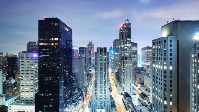 Нью-Йорк Сити небоскребы