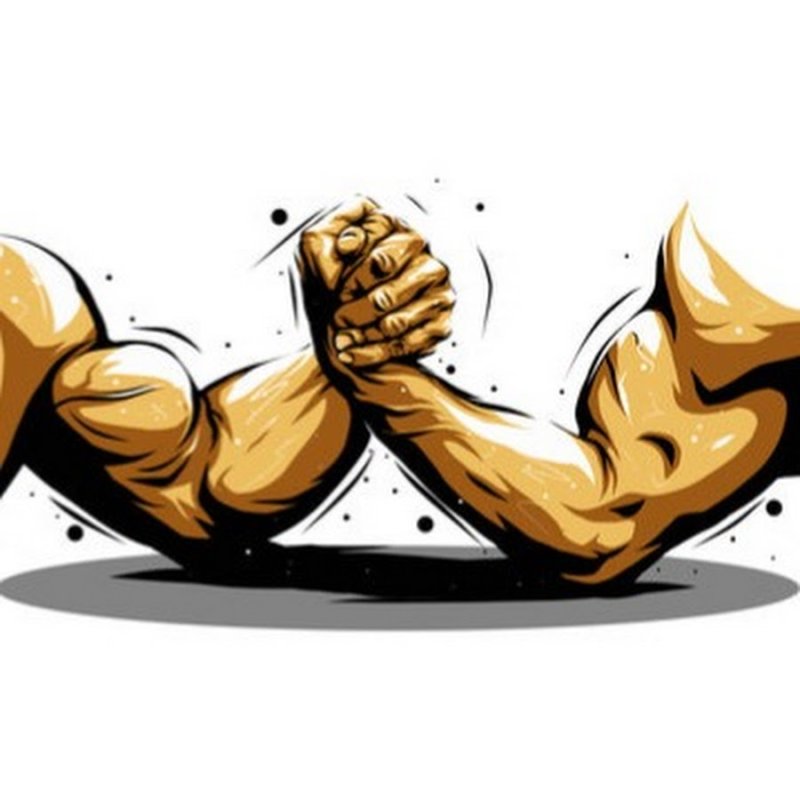 Армрестлинг на белом фоне