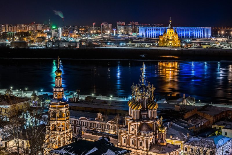Ночной город Нижний Новгород
