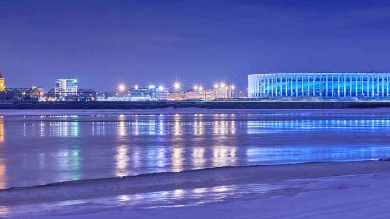 Стадион Нижний Новгород ночью