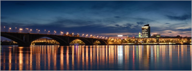 Панорама моста Красноярск