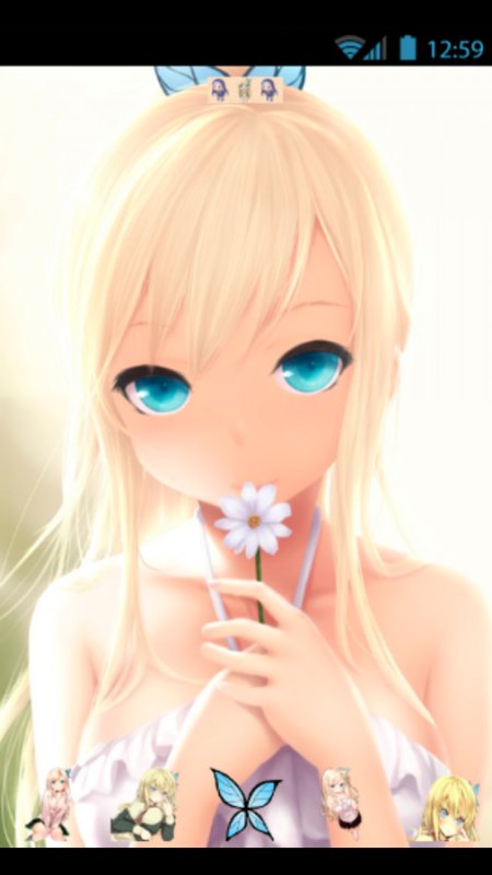 Аниме блондинка с голубыми глазами