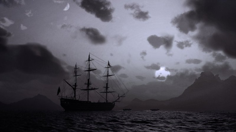 Фон черная Жемчужина корабль