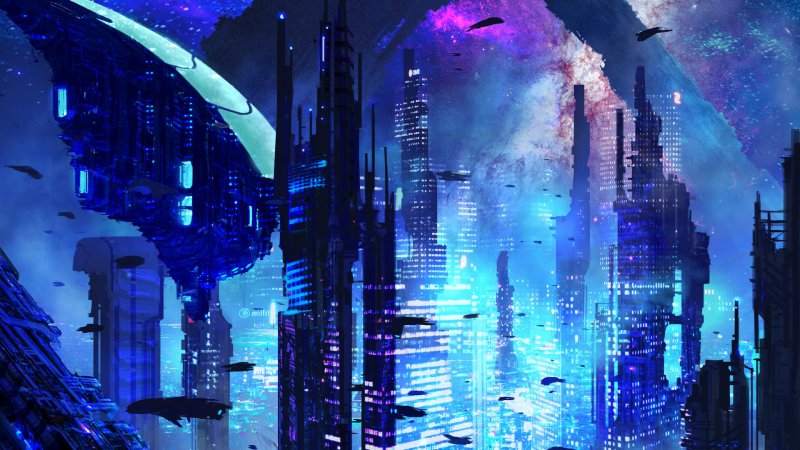 Future City Art Cyberpunk неон