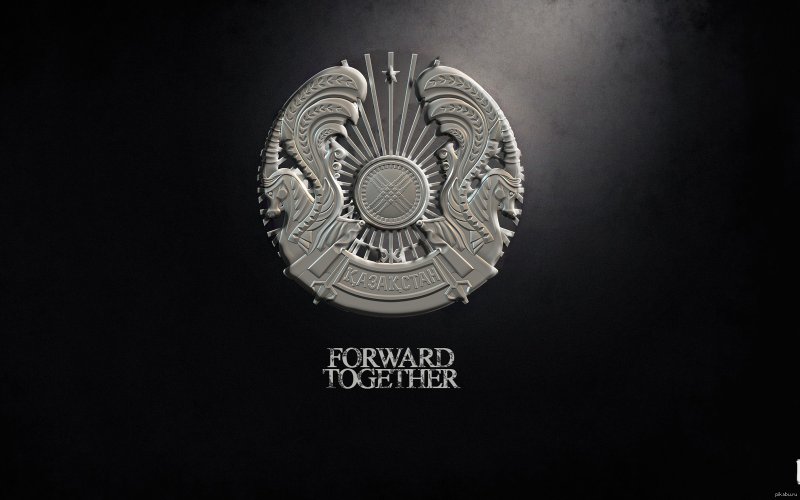 Герб Казахстана на черном фоне