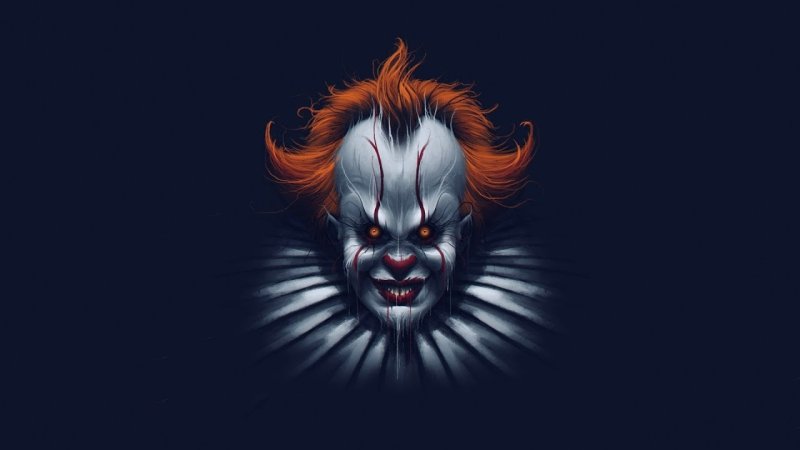 Клоун на черном фоне