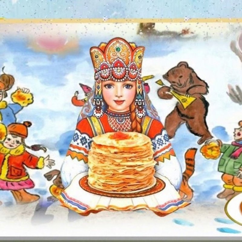 Масленица детские рисунки