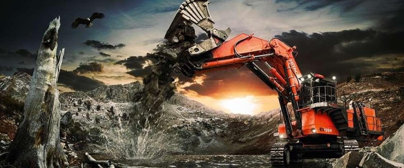 Гидравлический карьерный экскаватор