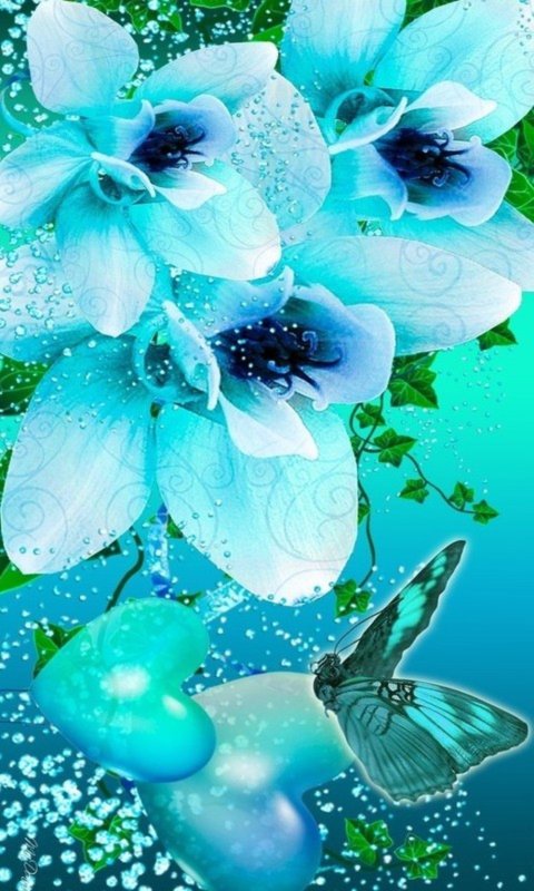 Бирюзовые цветы