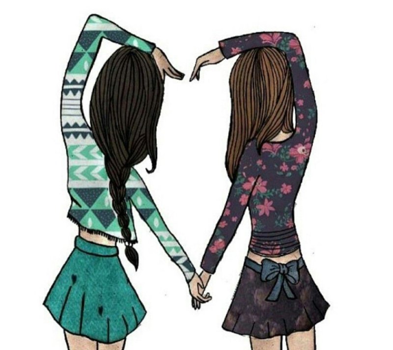 Подруги картинки нарисованные