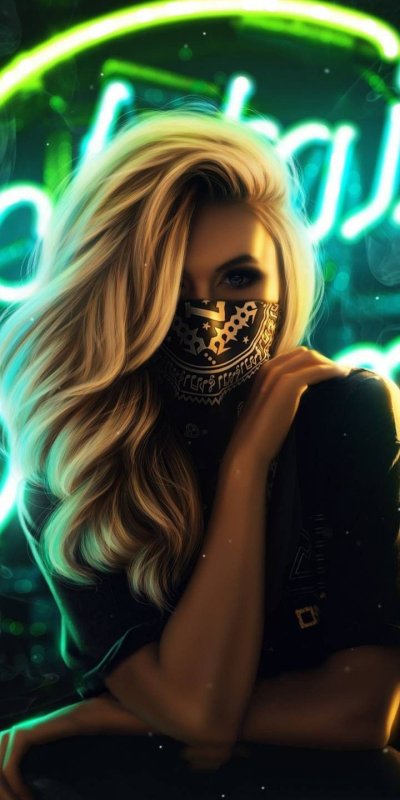 Красивая девушка в неоне