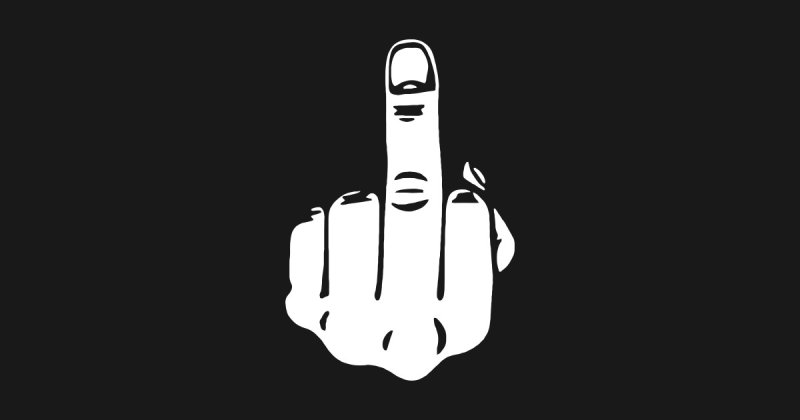 Фак на черном фоне