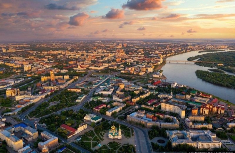 Омск с высоты птичьего полета