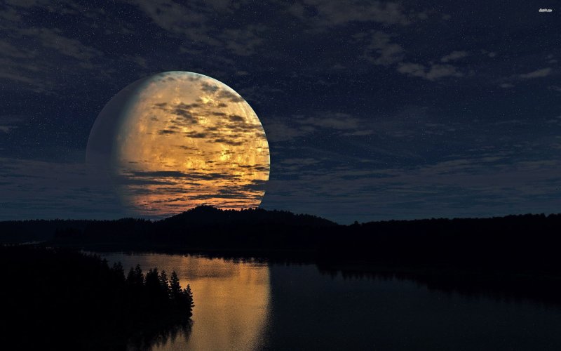 Красивый ночной пейзаж