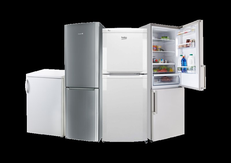 Холодильник на белом фоне