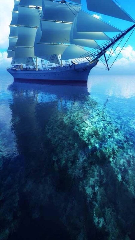 Красивый парусник