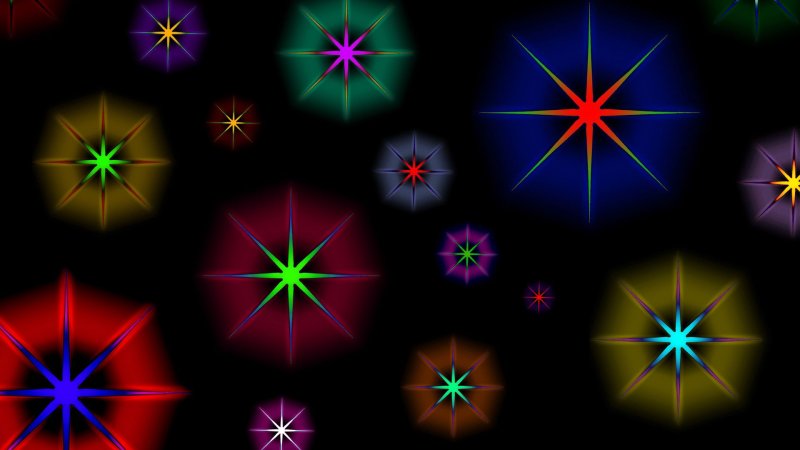 Яркие сверкающие звезды