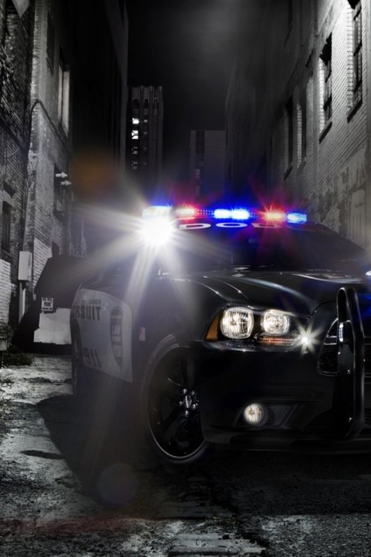 Полицейская машина с мигалкой