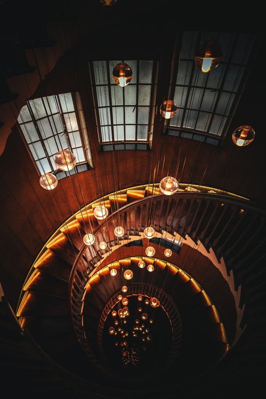 Винтовая лестница вид сверху