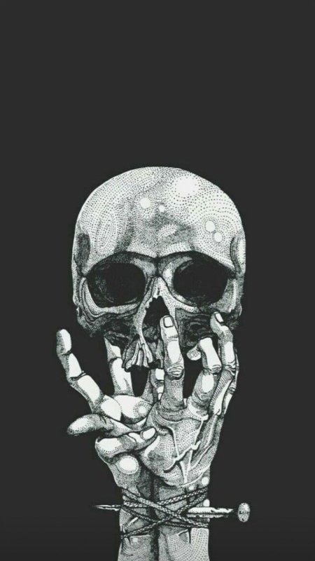 Череп на черном фоне