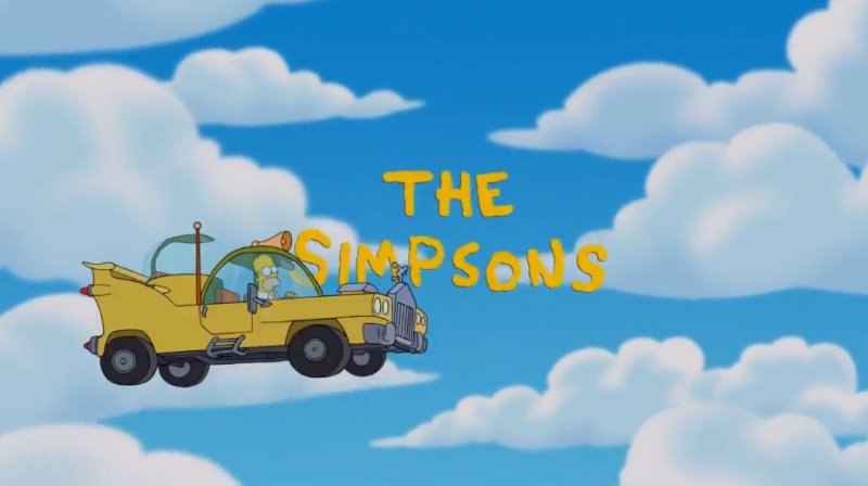 Заставка Симпсонов с облаками РЕН ТВ