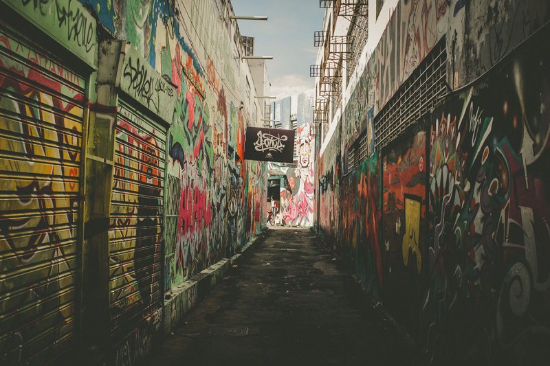 Гетто зима Лос Анджелес переулок