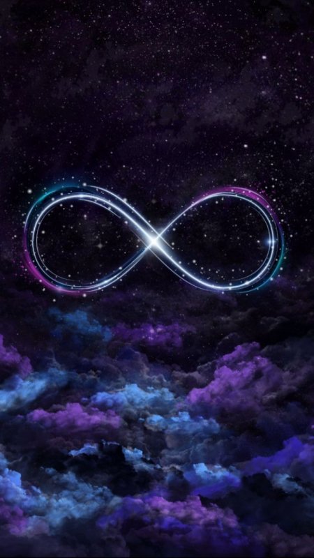 Знак бесконечности на черном фоне