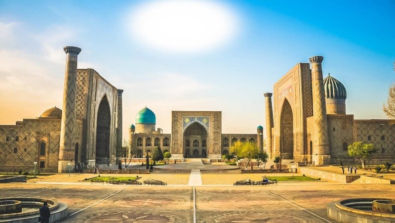 Узбекистан Регистан Самарканд вектор