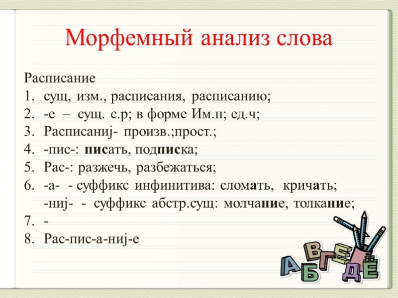 Как делается морфемный разбор