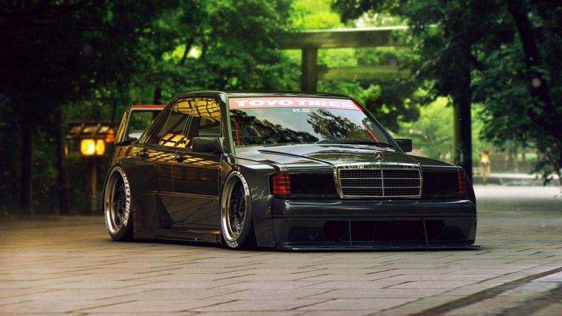 Mercedes w201 Tuning Black