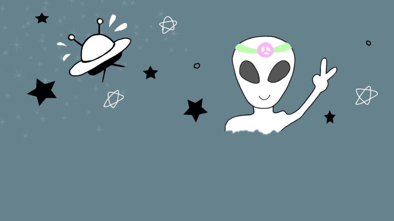 Рисунок инопланетянина в космосе