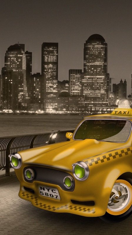 Машина желтая